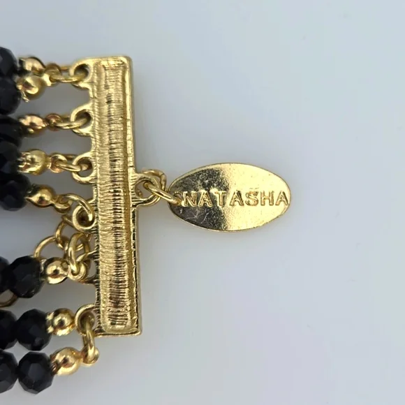 Natasha Couture Black & Gold Necklace - Picture 4 of 8
